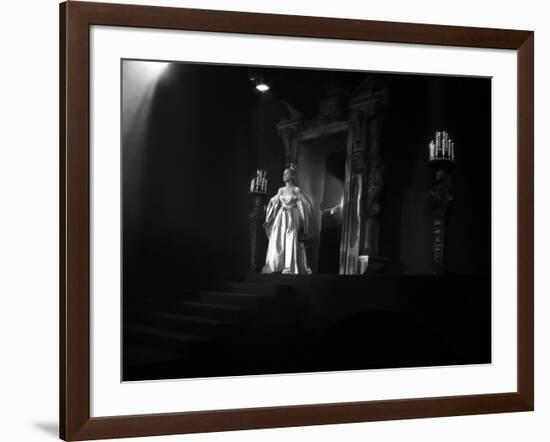 La Belle and la Bete by JeanCocteau with Josette Day, 1946 (b/w photo)-null-Framed Photo