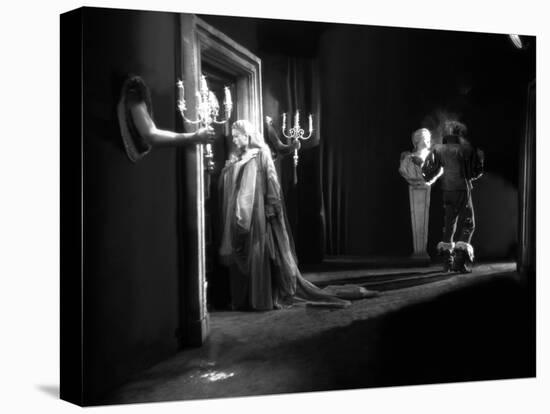 La Belle and la Bete by JeanCocteau with Josette Day and Jean Marais, 1946 (b/w photo)-null-Stretched Canvas