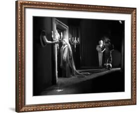 La Belle and la Bete by JeanCocteau with Josette Day and Jean Marais, 1946 (b/w photo)-null-Framed Photo