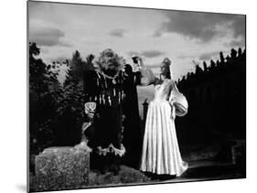 La Belle and la Bete by JeanCocteau with Josette Day and Jean Marais, 1946 (b/w photo)-null-Mounted Photo