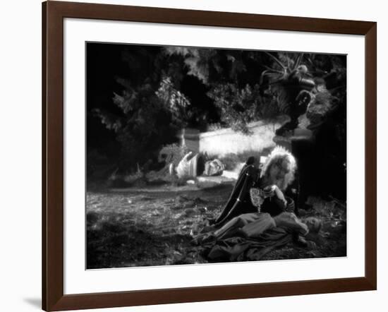 La Belle and la Bete by JeanCocteau with Josette Day and Jean Marais, 1946 (b/w photo)-null-Framed Photo