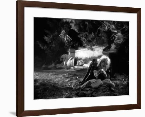 La Belle and la Bete by JeanCocteau with Josette Day and Jean Marais, 1946 (b/w photo)-null-Framed Photo