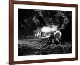 La Belle and la Bete by JeanCocteau with Josette Day and Jean Marais, 1946 (b/w photo)-null-Framed Photo