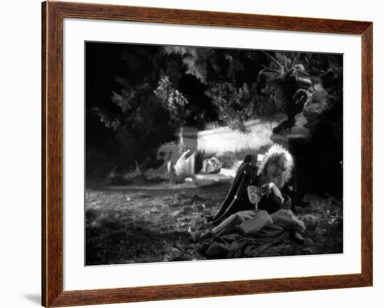 La Belle and la Bete by JeanCocteau with Josette Day and Jean Marais, 1946 (b/w photo)-null-Framed Photo