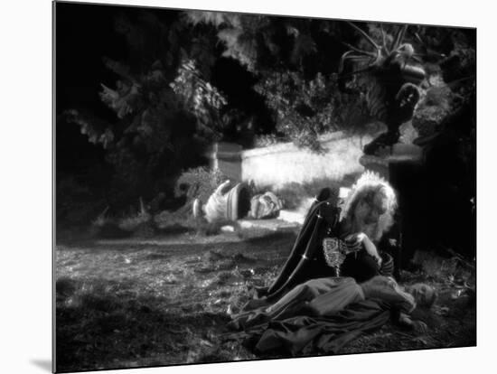 La Belle and la Bete by JeanCocteau with Josette Day and Jean Marais, 1946 (b/w photo)-null-Mounted Photo