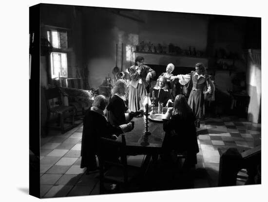La Belle and la Bete by JeanCocteau with Michel Auclair, Josette Day, Marcel Andre and Jean Marais,-null-Stretched Canvas