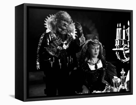 La Belle and la Bete The Beauty and the Beast by Jean Cocteau with Jean Marais and Josette Day, 194-null-Framed Stretched Canvas