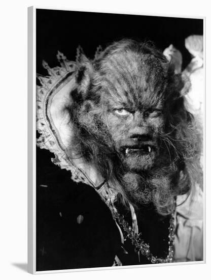 La Belle and la Bete The Beauty and the Beast by JeanCocteau with Jean Marais, 1946 (b/w photo)-null-Framed Photo