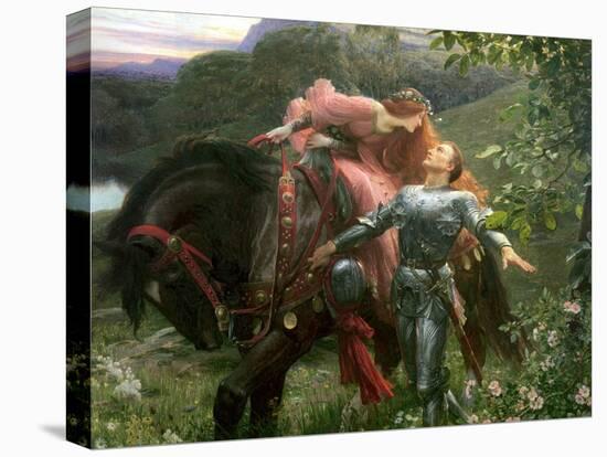 La Belle Dame Sans Merci, Exh.1902-Frank Bernard Dicksee-Stretched Canvas