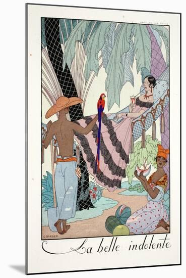 La Belle Indolente, from 'Falbalas and Fanfreluches, Almanach des Modes Présentes, Passées et…-Georges Barbier-Mounted Giclee Print