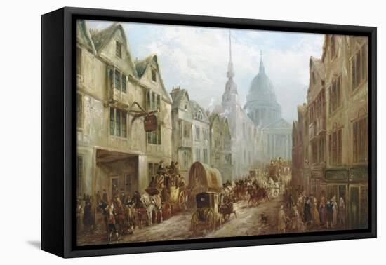 La Belle Sauvage Inn, Ludgate Hill, London-John Charles Maggs-Framed Stretched Canvas