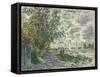 La Berge Du Petit-Gennevilliers, 1875-Claude Monet-Framed Stretched Canvas