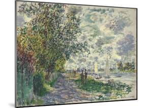 La Berge Du Petit-Gennevilliers, 1875-Claude Monet-Mounted Giclee Print