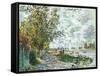 La Berge Du Petit-Gennevilliers, Circa 1875-Eug?ne Boudin-Framed Stretched Canvas