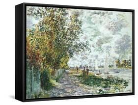 La Berge Du Petit-Gennevilliers, Circa 1875-Eug?ne Boudin-Framed Stretched Canvas