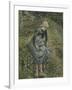 La bergère, dit aussi Jeune fille à la baguette ; paysanne assise-Camille Pissarro-Framed Giclee Print