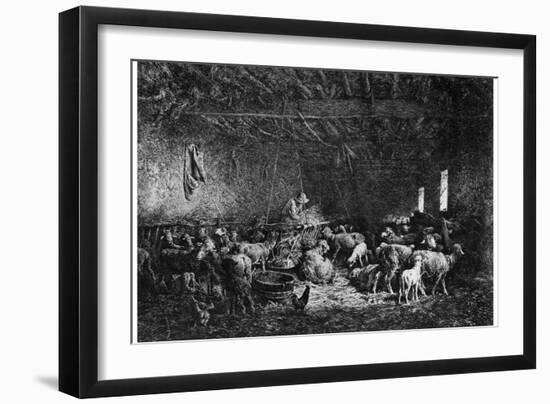 La Bergerie, (The Shepher), 1825-1890-Charles Emile Jacque-Framed Giclee Print