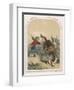 La Bete du Gevaudan Peasants Attack the Beast as It Stands Over Its Terrified Victim-Louis Lassalle-Framed Art Print