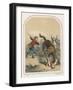 La Bete du Gevaudan Peasants Attack the Beast as It Stands Over Its Terrified Victim-Louis Lassalle-Framed Art Print