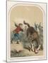 La Bete du Gevaudan Peasants Attack the Beast as It Stands Over Its Terrified Victim-Louis Lassalle-Mounted Art Print