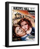 LA BETE HUMAINE, French poster, from left: Jean Gabin, Simone Simon, 1938.-null-Framed Art Print