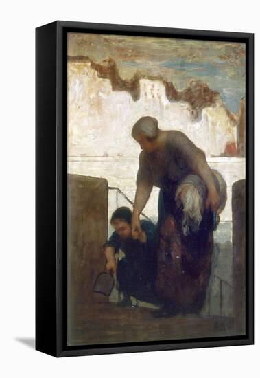 La Blanchisseuse-Honoré Daumier-Framed Stretched Canvas