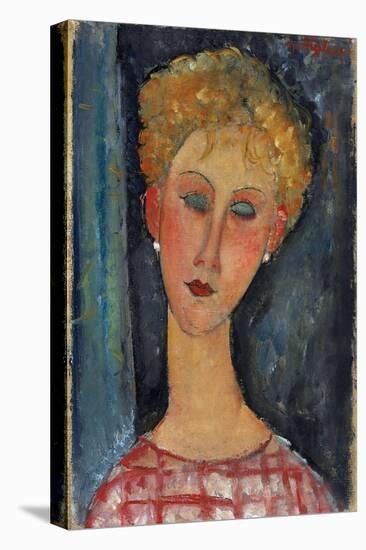 La Blonde Aux Boucles D'Oreille, 1918-1919-Amedeo Modigliani-Stretched Canvas