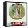 La Boda Brand Cigar Box Label-Lantern Press-Framed Stretched Canvas