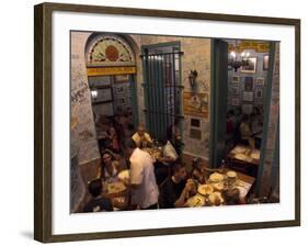 La Bodeguita Del Medio Restaurant, with Signed Walls and People Eating, Habana Vieja, Cuba-Eitan Simanor-Framed Photographic Print