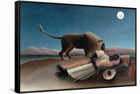La Bohémienne Endormie(The Sleeping Gypsy) by Henri Rousseau-Henri Rousseau-Framed Stretched Canvas