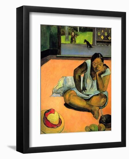 La Boudeuse (Te Faaturuma)-Paul Gauguin-Framed Art Print