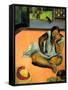 La Boudeuse (Te Faaturuma)-Paul Gauguin-Framed Stretched Canvas