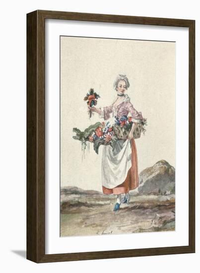 La Bouquetiere Garcon Cafetier, c18th century, (1903)-Jean-Pierre Houel-Framed Giclee Print