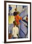 La Cage D'escalier Du Bauhaus, 1932 (Oil on Canvas)-Oskar Schlemmer-Framed Giclee Print