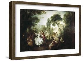 La Camargo Dancing-Nicolas Lancret-Framed Art Print