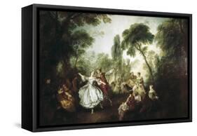 La Camargo Dancing-Nicolas Lancret-Framed Stretched Canvas