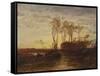 La Camargue, coucher de soleil-Félix Ziem-Framed Stretched Canvas