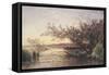 La Camargue, coucher de soleil-Félix Ziem-Framed Stretched Canvas