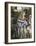 La Camera Degli Sposi: Grooms with Horse and Two Dogs-Andrea Mantegna-Framed Giclee Print