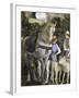 La Camera Degli Sposi: Grooms with Horse and Two Dogs-Andrea Mantegna-Framed Giclee Print