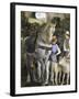 La Camera Degli Sposi: Grooms with Horse and Two Dogs-Andrea Mantegna-Framed Giclee Print