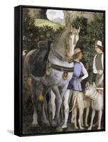 La Camera Degli Sposi: Grooms with Horse and Two Dogs-Andrea Mantegna-Framed Stretched Canvas