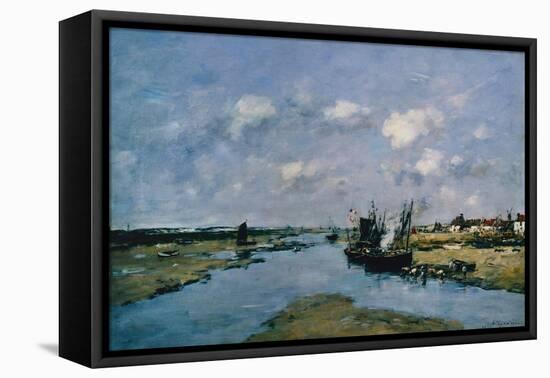 La Canche at Low Tide, Etaples-Eugene Louis Boudin-Framed Stretched Canvas