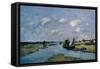 La Canche at Low Tide, Etaples-Eugene Louis Boudin-Framed Stretched Canvas