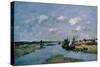 La Canche at Low Tide, Etaples-Eugene Louis Boudin-Stretched Canvas