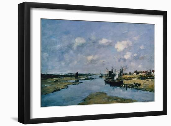 La Canche at Low Tide, Etaples-Eugene Louis Boudin-Framed Giclee Print