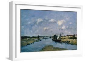 La Canche at Low Tide, Etaples-Eugene Louis Boudin-Framed Giclee Print