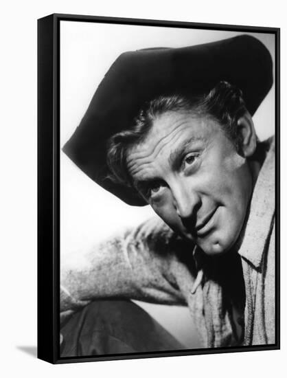 La captive aux yeux clairs THE BIG SKY by HowardHawks with Kirk Douglas, 1952 (b/w photo)-null-Framed Stretched Canvas