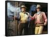 La caravane by feu THE WAR WAGON by Burt Kennedy with Kirk Douglas and John Wayne, 1967 (photo)-null-Framed Stretched Canvas