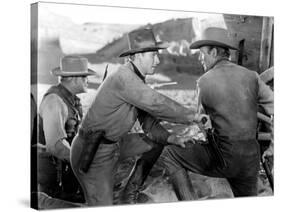 La Caravane heroique (Virginia City) by MichaelCurtiz with Errol Flynn and Randolph Scott, 1940 (b/-null-Stretched Canvas